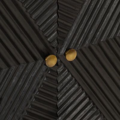 vidaXL Ντουλάπι Μαύρο 55x30x76 εκ. από Μασίφ Ξύλο Μάνγκο και Σίδηρο