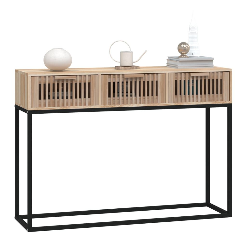 vidaXL Τραπέζι Κονσόλα 105x30x75 εκ. από Επεξεργασμένο Ξύλο και Σίδερο