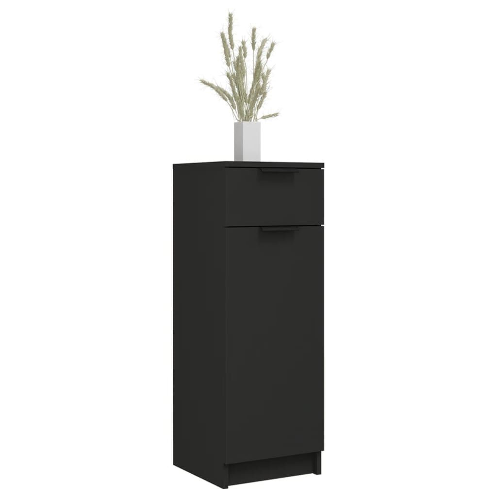 vidaXL Ντουλάπι Μπάνιου Μαύρο 32 x 34 x 90 εκ. από Επεξεργασμένο Ξύλο