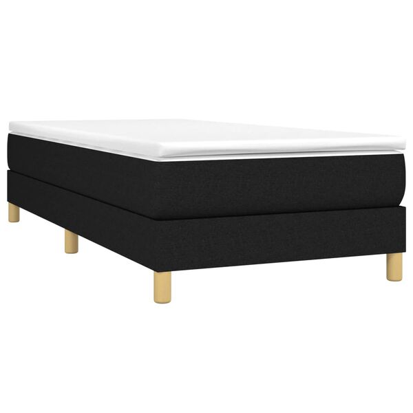 vidaXL Κρεβάτι Boxspring με Στρώμα Μαύρο 80 x 200 εκ. Υφασμάτινο