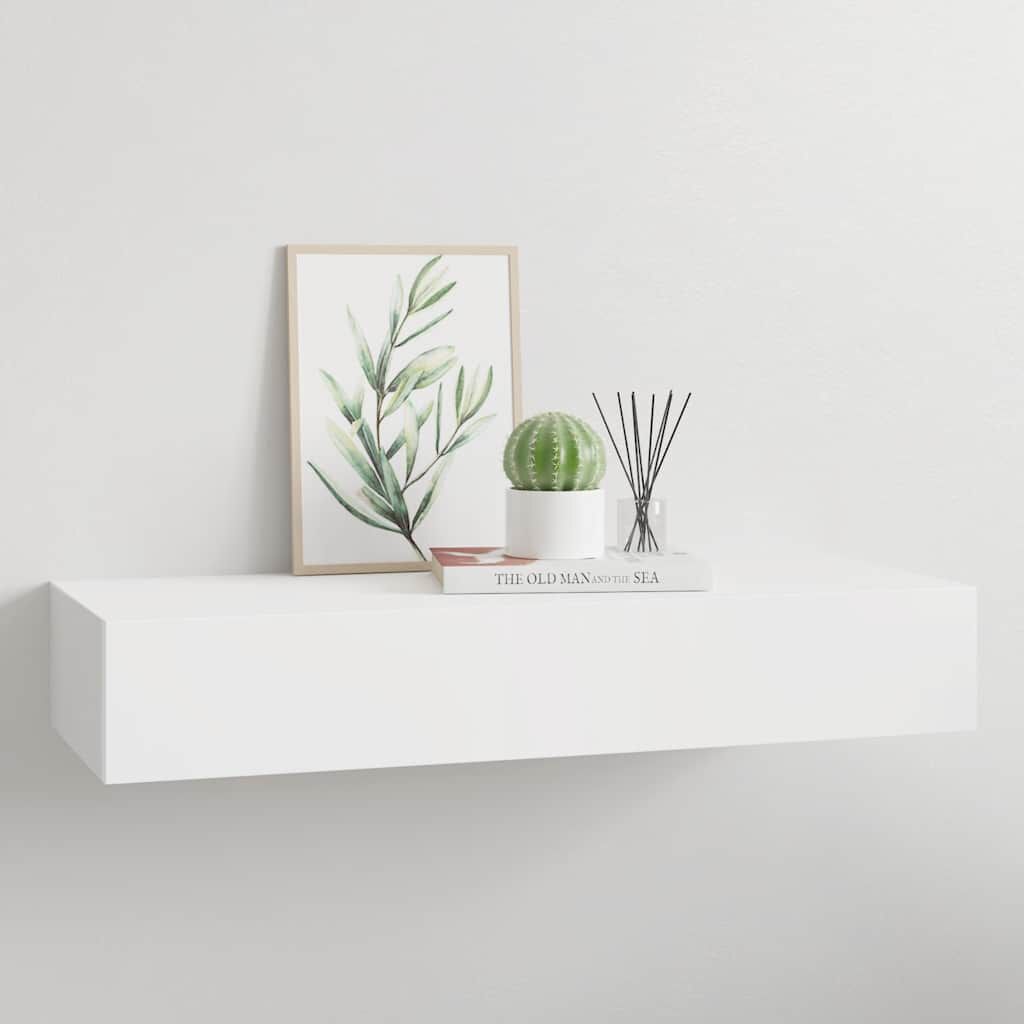 vidaXL Ράφι Επιτοίχιο με Συρτάρι Λευκό 60 x 23,5 x 10 εκ. από MDF