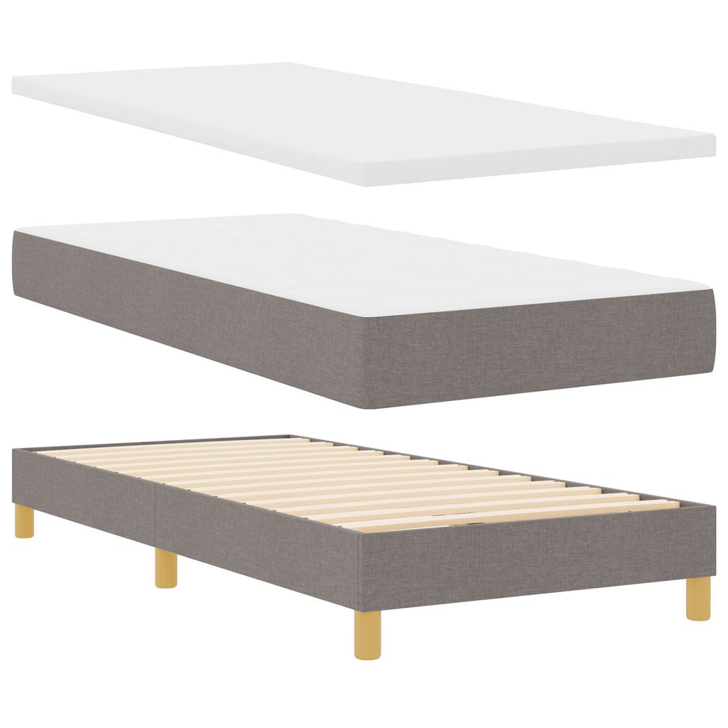 vidaXL Κρεβάτι Box Spring με Στρώμα Ταπέ Μήκος 100x200 εκ. Ύφασμα