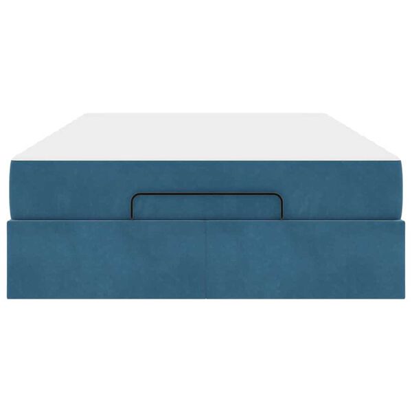 vidaXL Σκελετός Κρεβατιού με στρώμα Μπλε 140 x 190 cm Βελούδο
