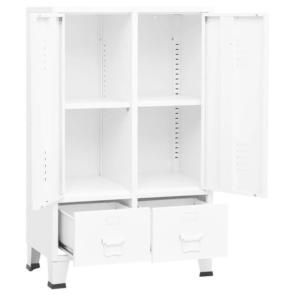 vidaXL Ντουλάπα Βιομηχανική Λευκή 67 x 35 x 107 εκ. Ατσάλινη