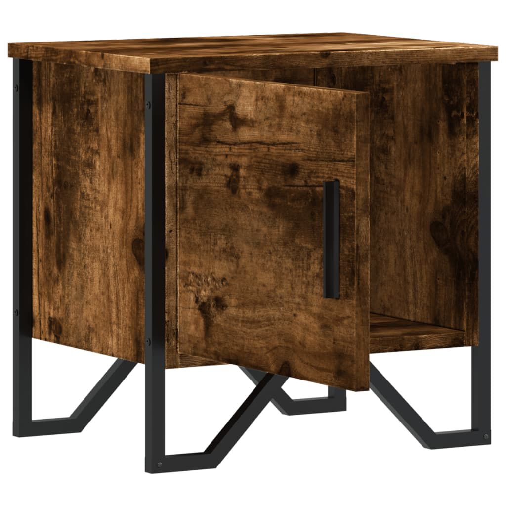 vidaXL Κομοδίνο Καπνιστή Δρυς 40 x 30 x 40 εκ. από Επεξεργασμένο Ξύλο