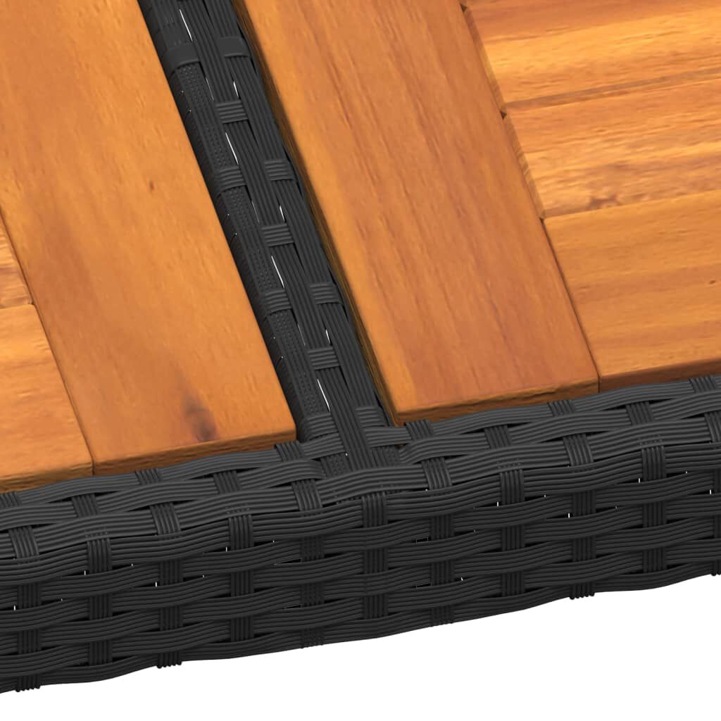 vidaXL Τραπέζι Κήπου Μαύρο 250x100x75 εκ. Ξύλο Ακακίας/Συνθετικό Ρατάν