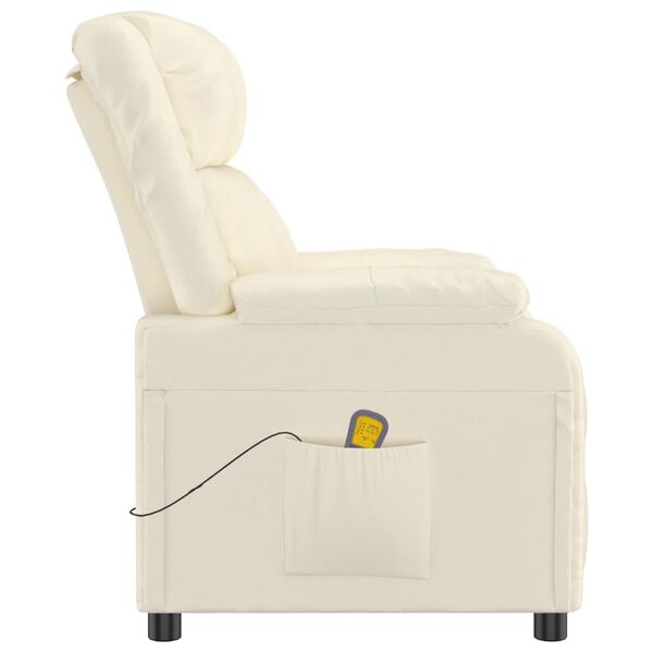 vidaXL Πολυθρόνα Μασάζ Κρεμ από Συνθετικό Δέρμα