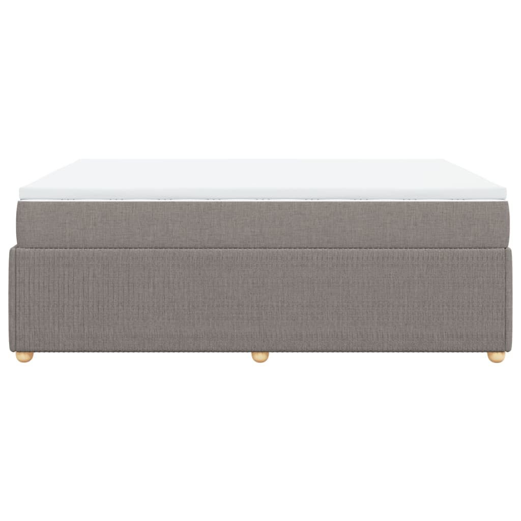 vidaXL Κρεβάτι Boxspring με Στρώμα Taupe 140x190 εκ. Υφασμάτινο
