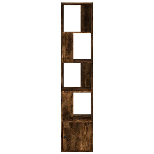 vidaXL Βιβλιοθήκη Καπνιστή Δρυς 40x36x189 εκ. από Επεξεργασμένο Ξύλο