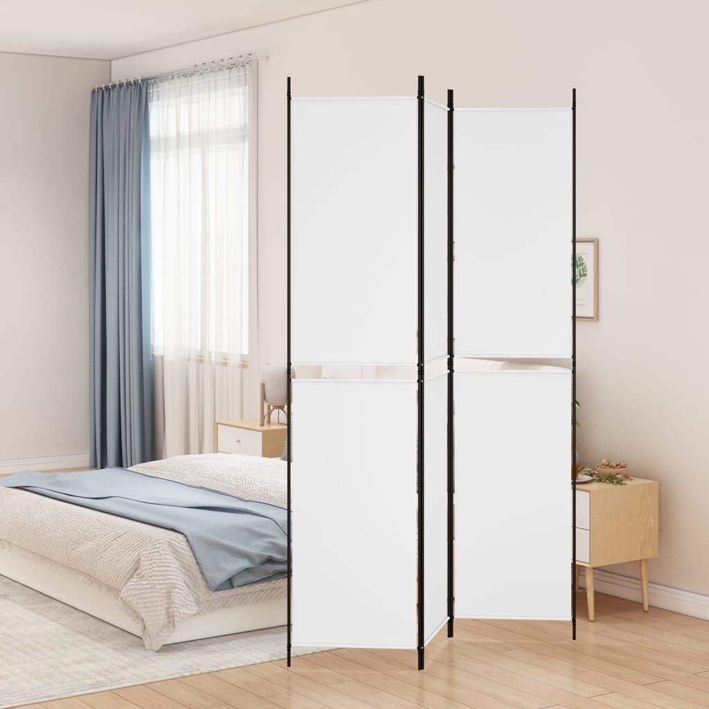 vidaXL Διαχωριστικό Δωματίου με 3 Πάνελ Λευκό 150x220 εκ. Υφασμάτινο