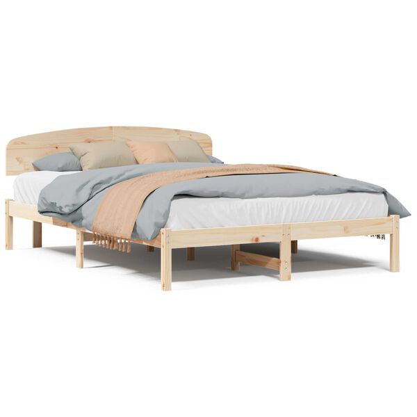 vidaXL Σκελετός Κρεβατιού Καφέ 160 x 200 cm Μασίφ ξύλο πεύκου