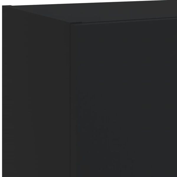 vidaXL Έπιπλα Τοίχου Τηλεόρασης 4 τεμ LED Μαύρα από Επεξεργασμένο Ξύλο