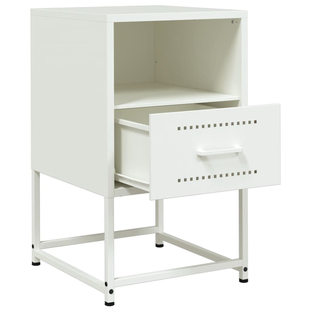 vidaXL Κομοδίνα 2 τεμ. Λευκό 36x39x60,5 εκ. από Χάλυβα