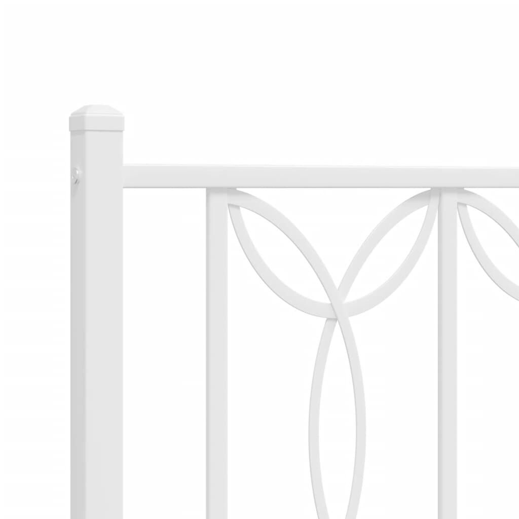 vidaXL Πλαίσιο Κρεβατιού με Κεφαλάρι&Ποδαρικό Λευκό 200x200εκ. Μέταλλο