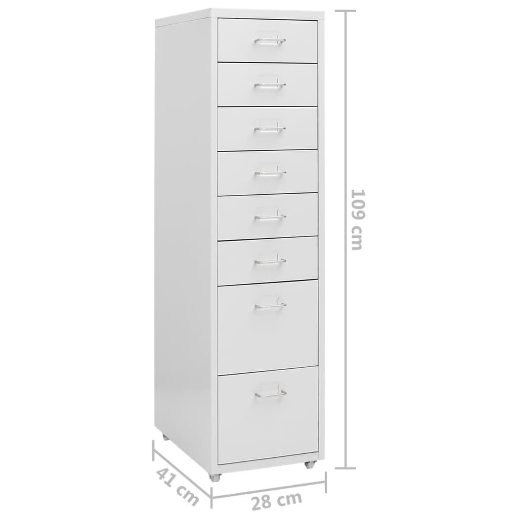vidaXL Αρχειοθήκη Φορητή Γκρι 28 x 41 x 109 εκ. Μεταλλική