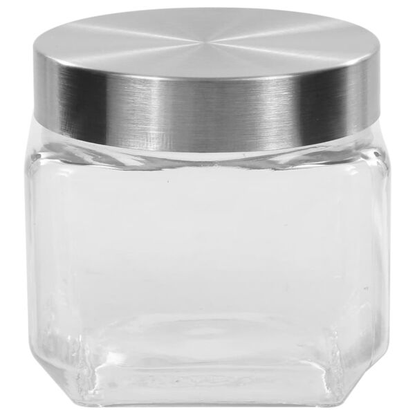 vidaXL Βάζα Αποθήκευσης 6 τεμ. 800 ml με Ασημί Καπάκι
