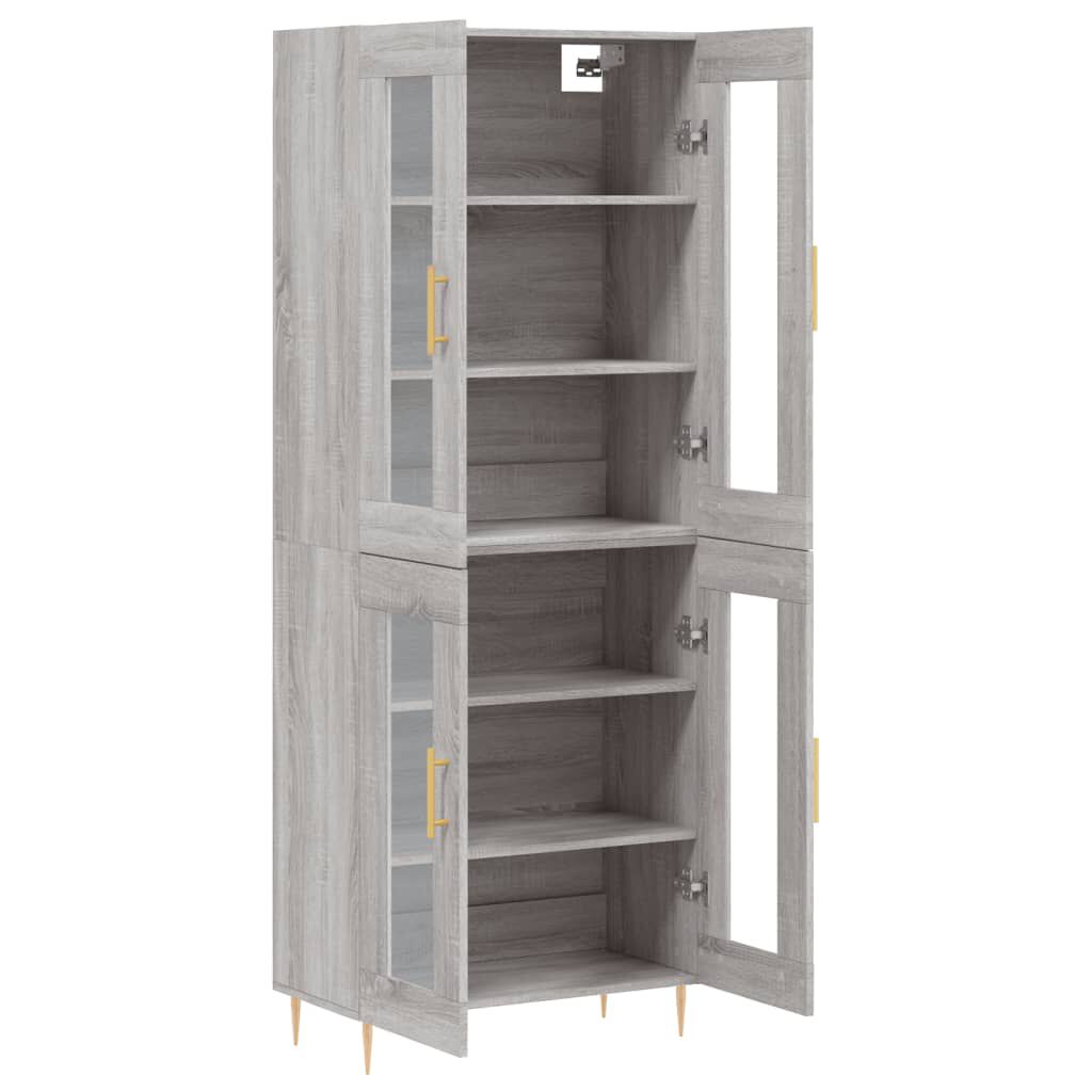 vidaXL Ντουλάπι Γκρι Sonoma 69,5 x 34 x 180 εκ. Επεξεργασμένο Ξύλο