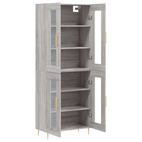 vidaXL Ντουλάπι Γκρι Sonoma 69,5 x 34 x 180 εκ. Επεξεργασμένο Ξύλο