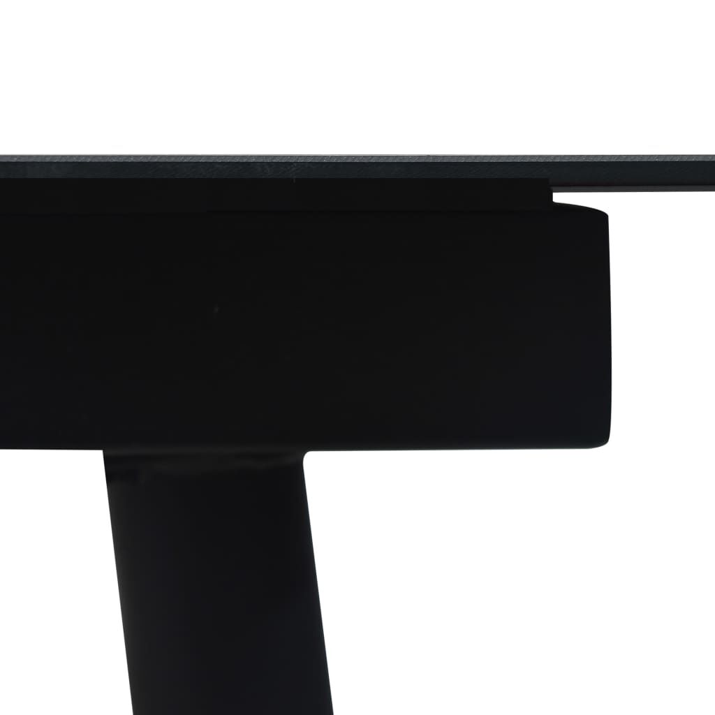 vidaXL Τραπεζαρία Κήπου Μαύρη 190 x 90 x 74 εκ. από Ατσάλι / Γυαλί