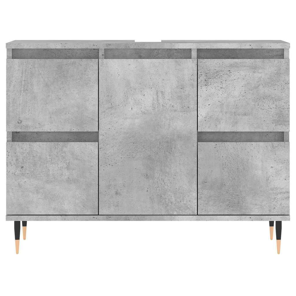 vidaXL Ντουλάπι Μπάνιου Γκρι Σκυροδέματος 80x33x60 εκ. Επεξ. Ξύλο