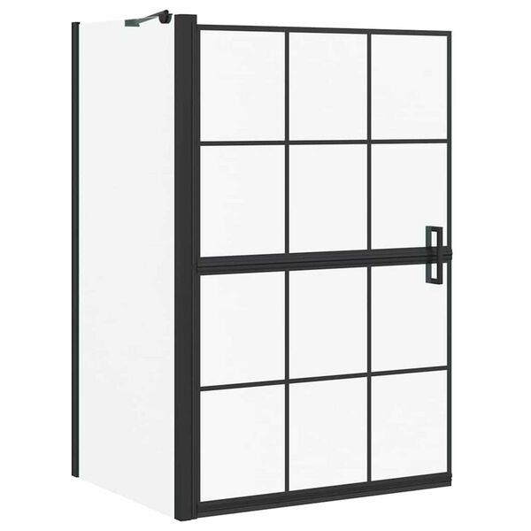 vidaXL Οθόνη ντους μπάνιου Μαύρο και Διαφανές 116 x 68 x 128 εκ.