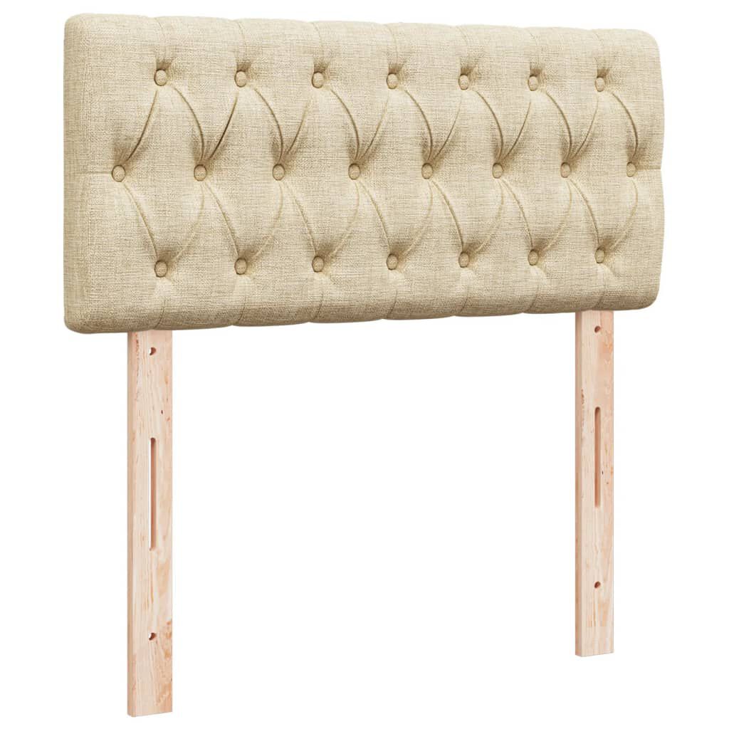 vidaXL Κρεβάτι Boxspring με Στρώμα Κρεμ 100 x 200 εκ. Υφασμάτινο