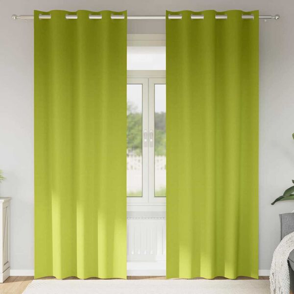 vidaXL Κουρτίνες με κουρτίνες 2 pcs Λαχανί Πολυεστέρας