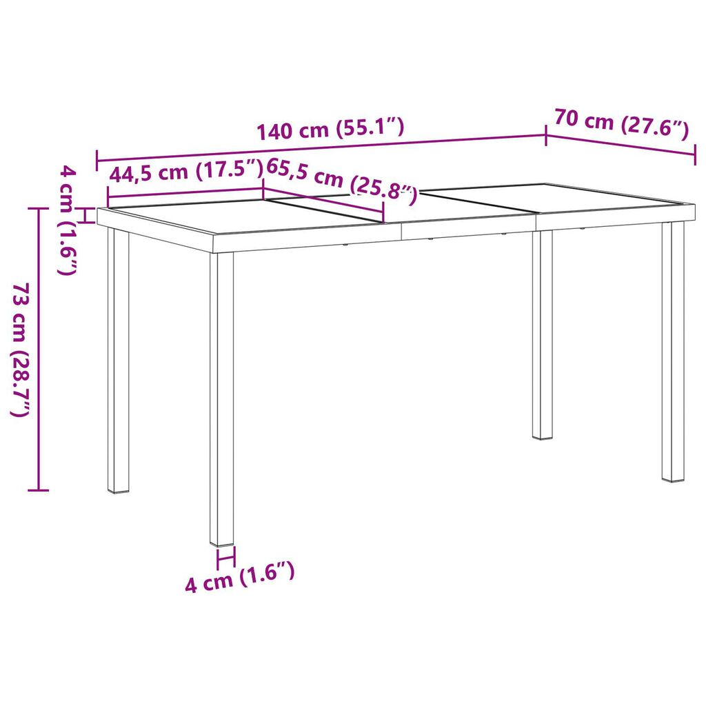 vidaXL Σέτ φαγητού για κήπο με μαξιλάρι 5 pcs Καφέ Πολυ ράταν