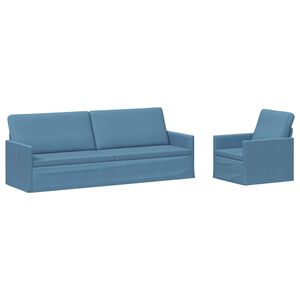 vidaXL &Sigma;&epsilon;&tau; &Kappa;&alpha;&nu;&alpha;&pi;έ 2 pcs &Mu;&pi;&lambda;&epsilon; &Upsilon;&phi;&alpha;&sigma;&mu;ά&tau;&iota;&nu;&omicron; &Kappa;&omicron;&rho;&nu;&tau;&omicron;&upsilon;&rho;ά