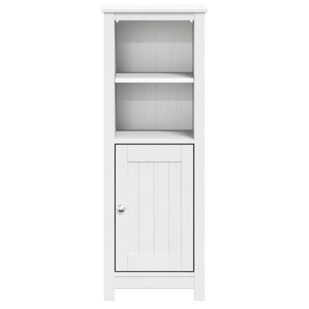 vidaXL Ντουλάπι Μπάνιου BERG Λευκό 40 x 34 x 110 εκ. Μασίφ Ξύλο Πεύκου