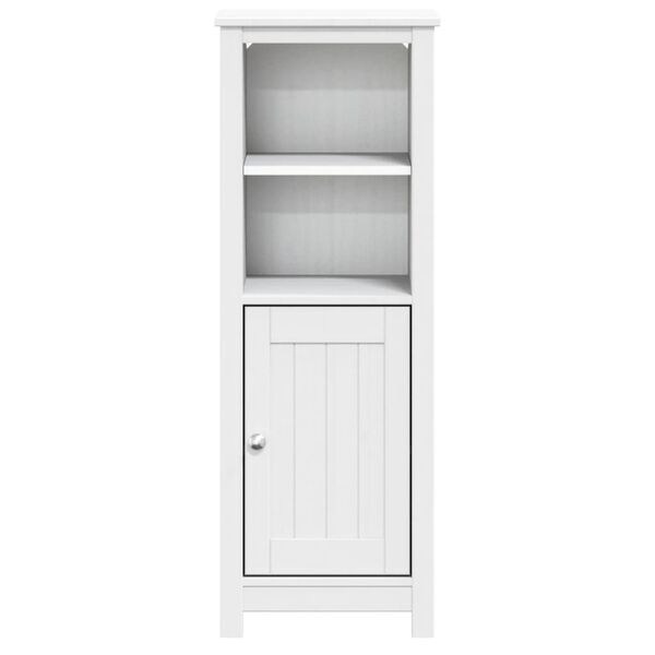 vidaXL Ντουλάπι Μπάνιου BERG Λευκό 40 x 34 x 110 εκ. Μασίφ Ξύλο Πεύκου