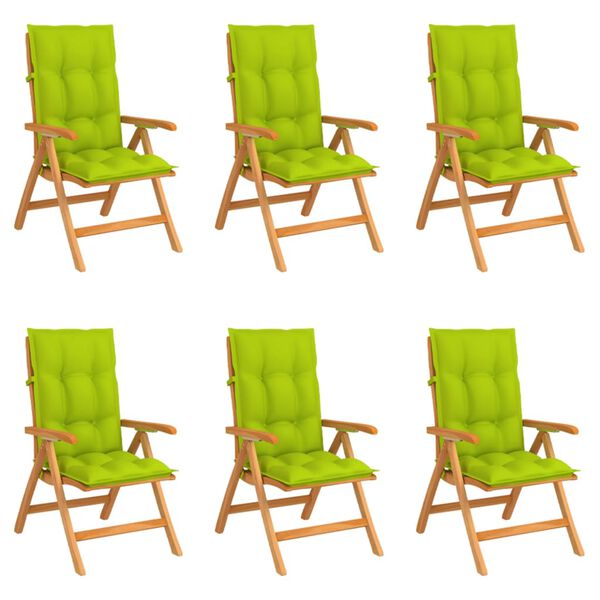 vidaXL &Kappa;&alpha;&rho;έ&kappa;&lambda;&epsilon;&sigmaf; &Kappa;ή&pi;&omicron;&upsilon; &Alpha;&nu;&alpha;&kappa;&lambda;&iota;&nu;ό&mu;&epsilon;&nu;&epsilon;&sigmaf; 6 &tau;&epsilon;&mu;. &Mu;&alpha;&sigma;ί&phi; &Xi;ύ&lambda;&omicron; Teak & &Mu;&alpha;&xi;&iota;&lambda;ά&rho;&iota;&alpha;