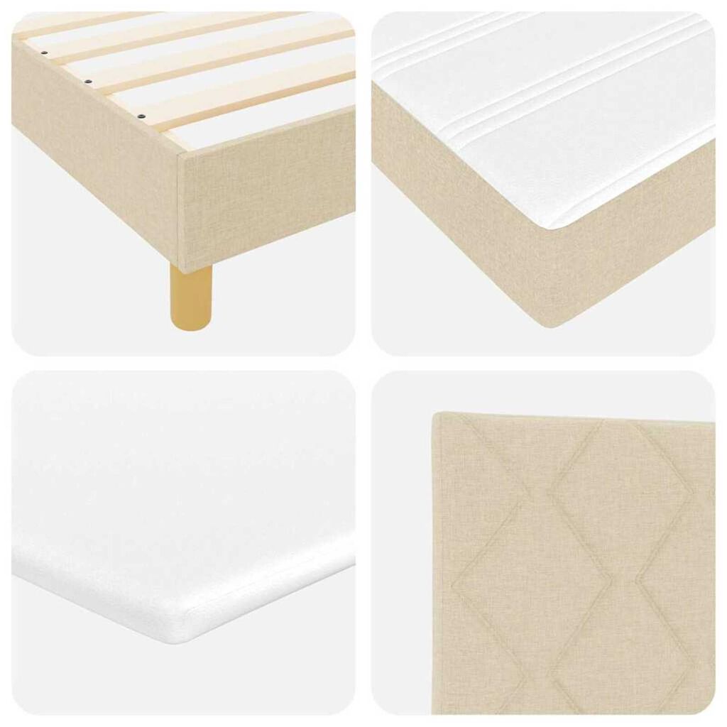 vidaXL Κρεβάτι με Ελατήρια με στρώμα Κρεμ 180 x 200 cm ύφασμα