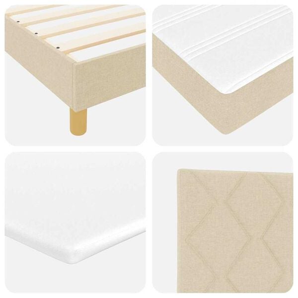 vidaXL Κρεβάτι με Ελατήρια με στρώμα Κρεμ 180 x 200 cm ύφασμα