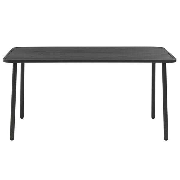 vidaXL Τραπέζι Κήπου Σκούρο Γκρι 150 x 90 x 72 εκ. Ατσάλινο