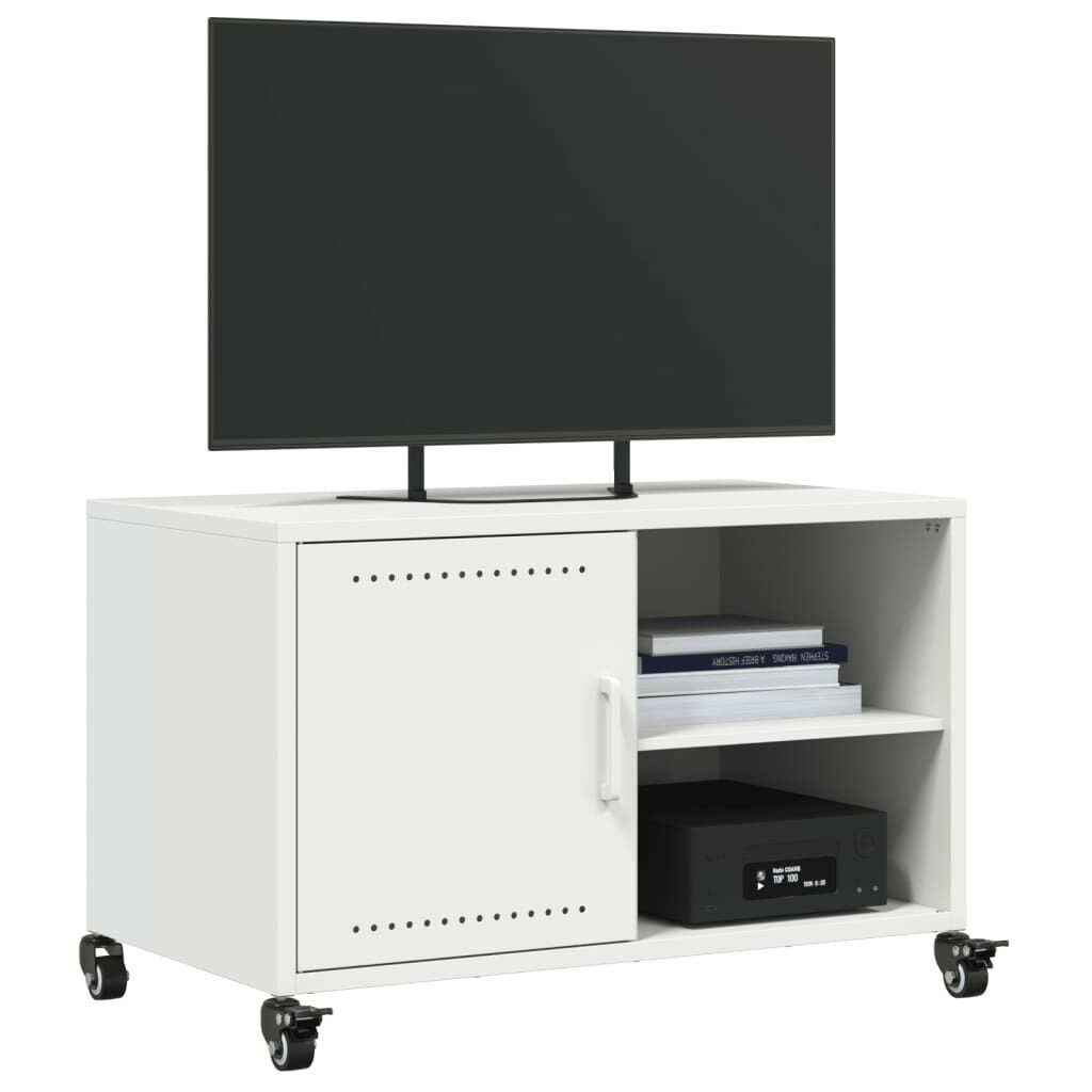 vidaXL Έπιπλο Τηλεόρασης Λευκό 68 x 39 x 43,5 εκ. Χάλυβας
