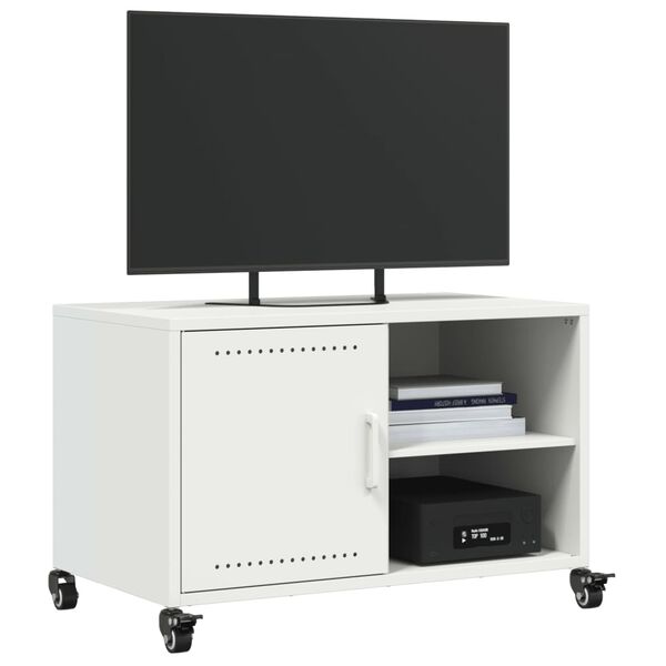 vidaXL Έπιπλο Τηλεόρασης Λευκό 68 x 39 x 43,5 εκ. Χάλυβας