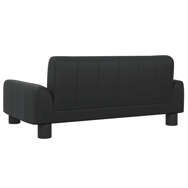 vidaXL Καναπές Παιδικός Μαύρος 70 x 45 x 30 εκ. από Συνθετικό Δέρμα