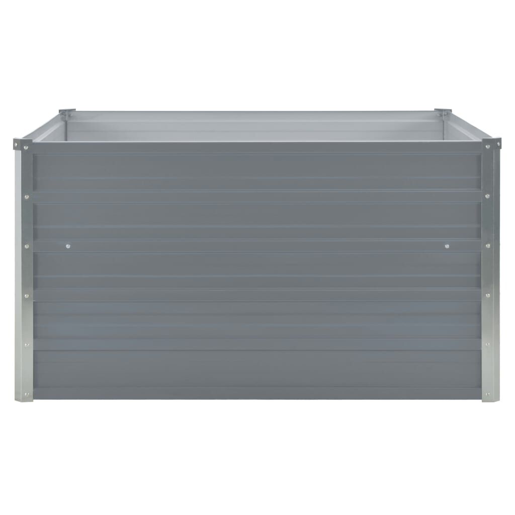 vidaXL Ζαρντινιέρα Ψηλή Γκρι 100 x 100 x 45 εκ. Γαλβανισμένος Χάλυβας