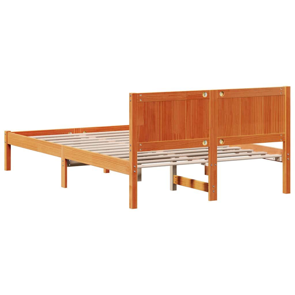 vidaXL Σκελετός Κρεβατιού Καφέ 120 x 200 cm Μασίφ ξύλο πεύκου
