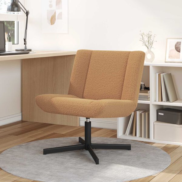 vidaXL Περιστρεφόμενη καρέκλα Μπεζ 63 x 75 x 76 εκ Δέρμα Πρόβατου