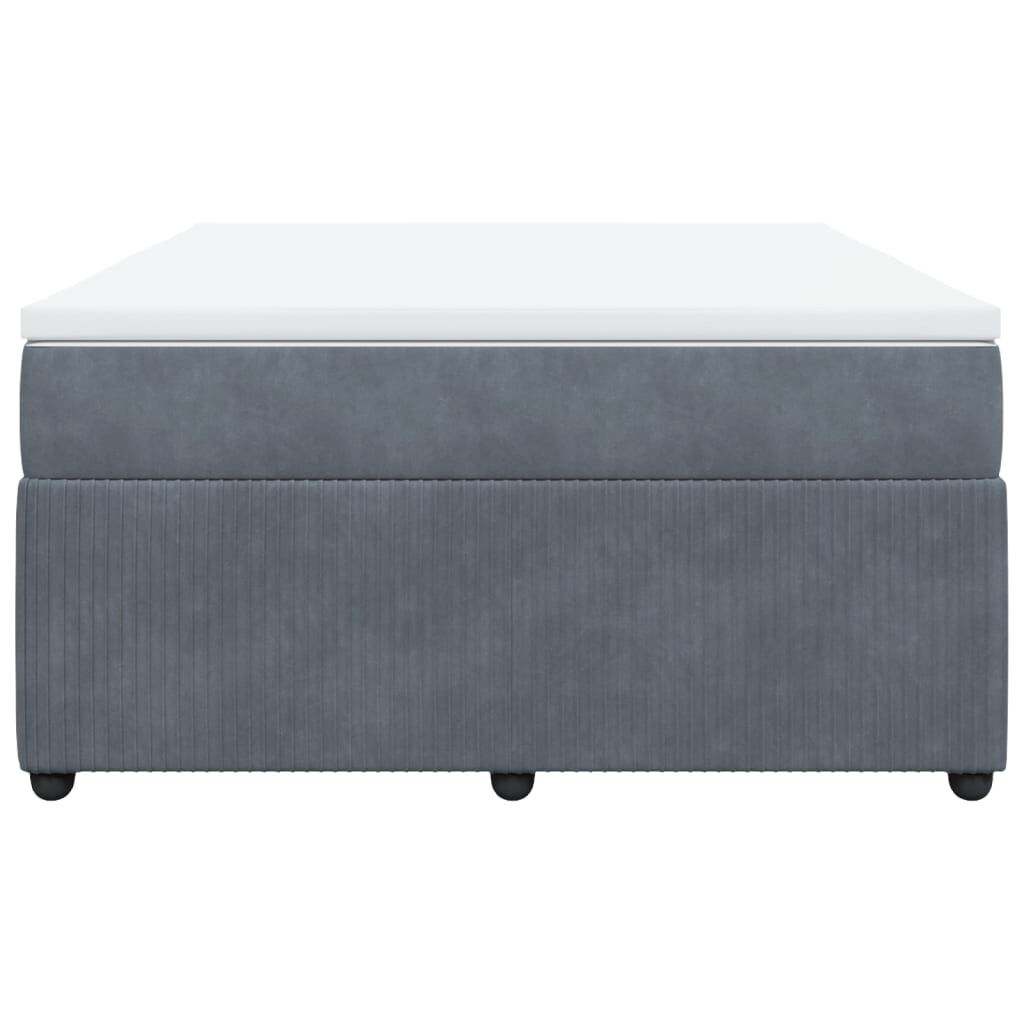 vidaXL Κρεβάτι Boxspring με Στρώμα Σκούρο Γκρι 160x200 εκ. Βελούδινο