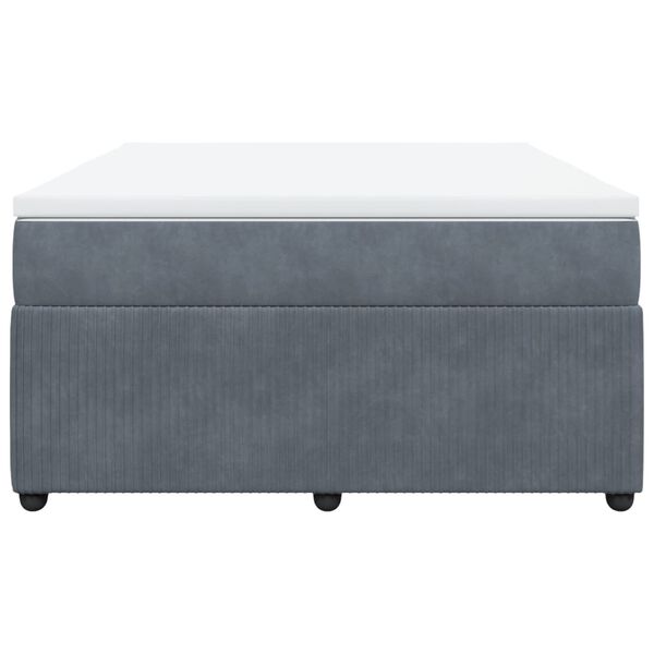 vidaXL Κρεβάτι Boxspring με Στρώμα Σκούρο Γκρι 160x200 εκ. Βελούδινο