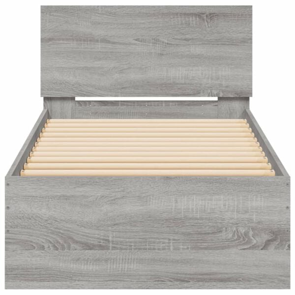 vidaXL Πλαίσιο Κρεβατιού με Κεφαλάρι Γκρι Sonoma 90x190 εκ. Επεξ. Ξύλο