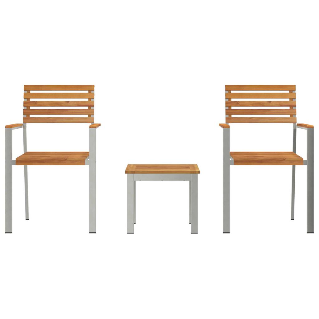 vidaXL Σέτ φαγητού για κήπο 3 pcs Καφέ Μασίφ ξύλο teak