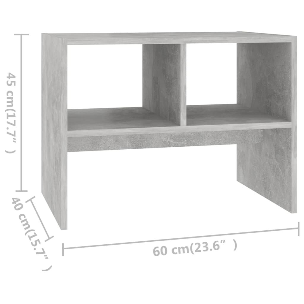 vidaXL Τραπέζι Βοηθητικό Γκρι Σκυροδέματος 60x40x45 εκ. Επεξ. Ξύλο