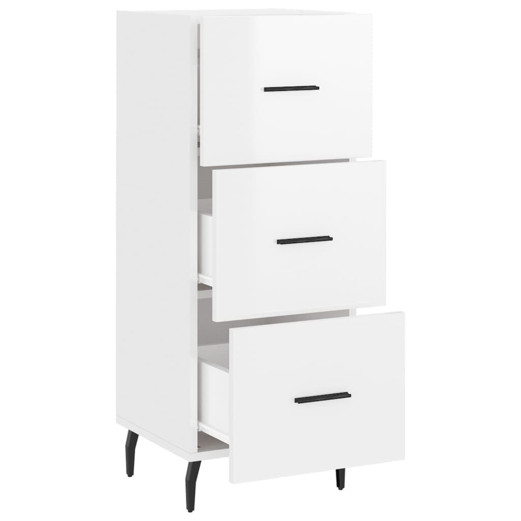 vidaXL Ντουλάπι Γυαλιστερό Λευκό 34,5x34x90 εκ. Επεξεργασμένο Ξύλο