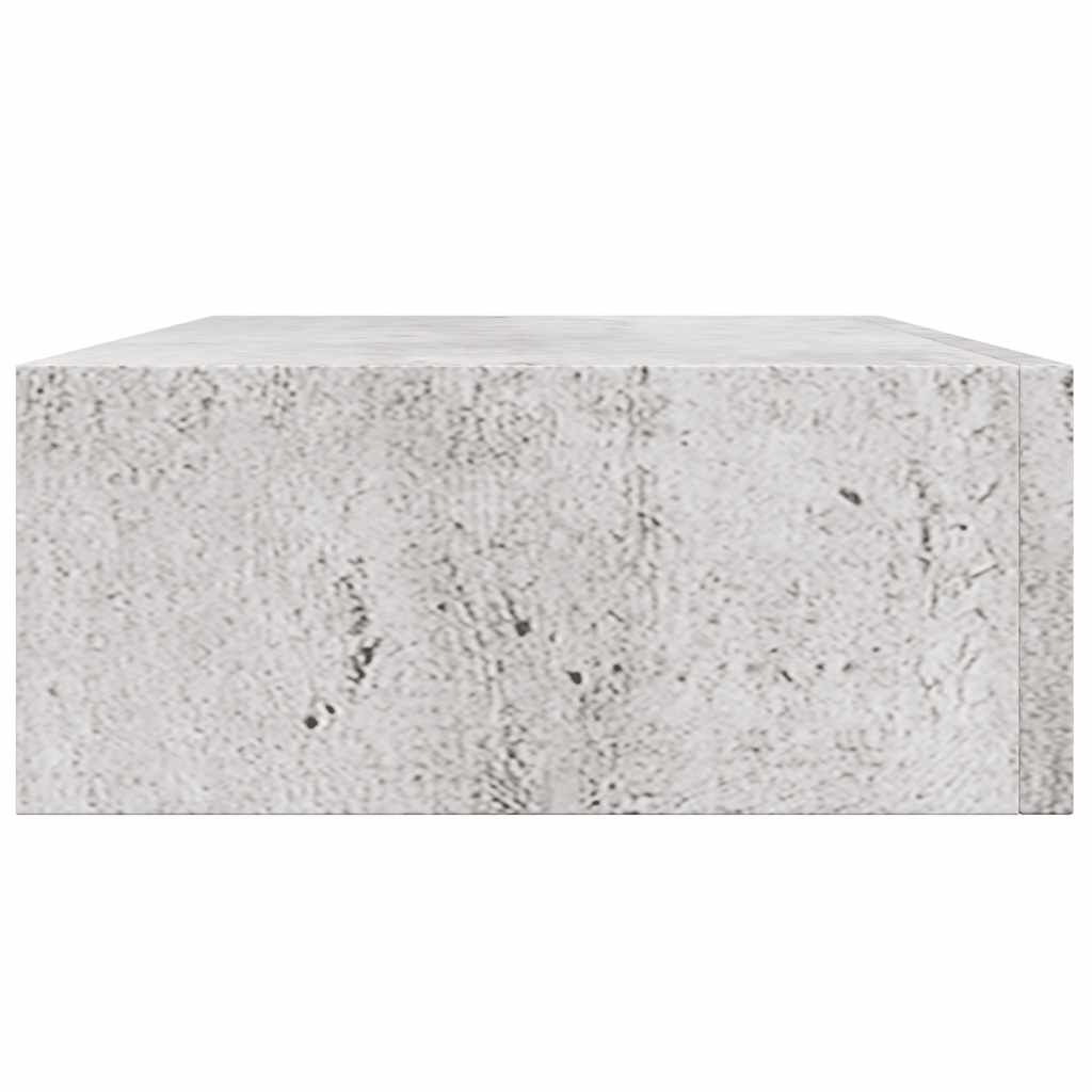 vidaXL Ράφι Επιτοίχιο με Συρτάρι Γκρι Σκυρ. 40 x 23,5 x 10 εκ. από MDF