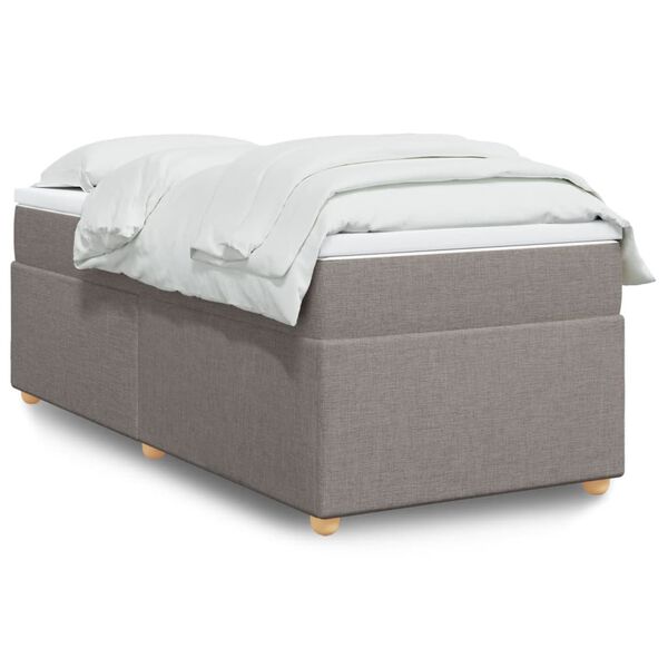 vidaXL &Kappa;&rho;&epsilon;&beta;ά&tau;&iota; Boxspring &mu;&epsilon; &Sigma;&tau;&rho;ώ&mu;&alpha; Taupe 100 x 200 &epsilon;&kappa;. &Upsilon;&phi;&alpha;&sigma;&mu;ά&tau;&iota;&nu;&omicron;