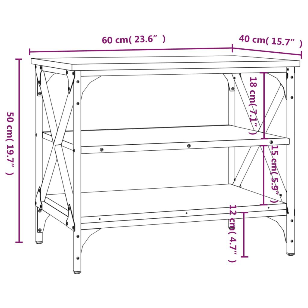 vidaXL Έπιπλο Τηλεόρασης Καφέ Δρυς 60x40x50 εκ. Επεξεργασμένο Ξύλο